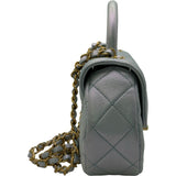 シャネル CHANEL マトラッセトップハンドルバッグ AS4569 ブルー ゴールド金具 パーリーラムスキン レディース ショルダーバッグ