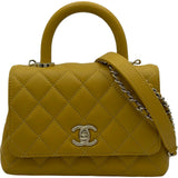 シャネル CHANEL ココハンドルXXS AS2215 イエロー ゴールド金具 キャビアスキン レディース ショルダーバッグ