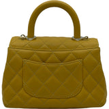 シャネル CHANEL ココハンドルXXS AS2215 イエロー ゴールド金具 キャビアスキン レディース ショルダーバッグ