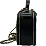 シャネル CHANEL トップハンドルバニティケースショルダーバッグ AS3538 ブラック ゴールド金具 シャイニーラムスキン レディース ショルダーバッグ