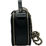 シャネル CHANEL トップハンドルバニティケースショルダーバッグ AS3538 ブラック ゴールド金具 シャイニーラムスキン レディース ショルダーバッグ