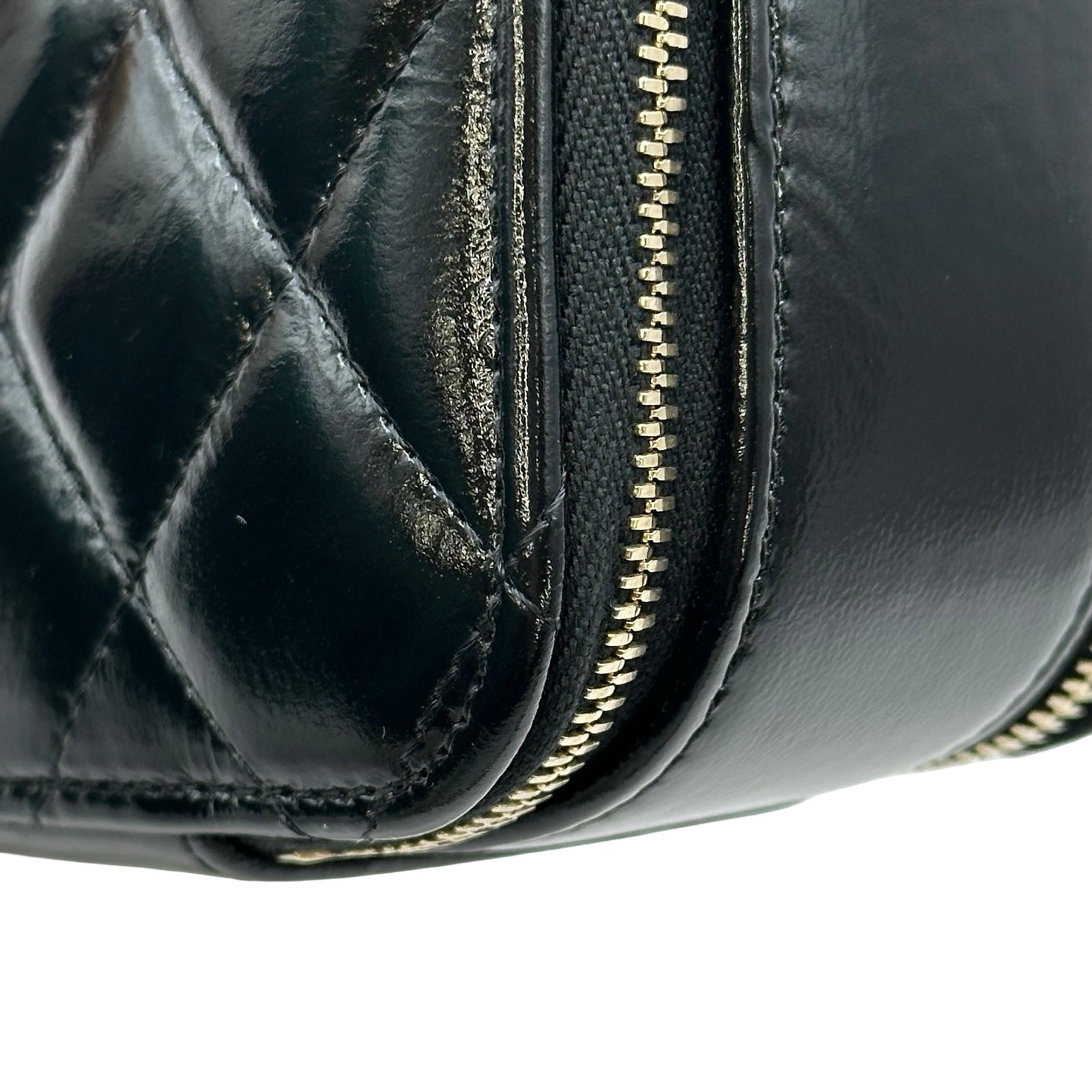 シャネル CHANEL トップハンドルバニティケースショルダーバッグ AS3538 ブラック ゴールド金具 シャイニーラムスキン レディース ショルダーバッグ シャネル CHANEL トップハンドルバニティケースショルダーバッグ