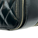 シャネル CHANEL トップハンドルバニティケースショルダーバッグ AS3538 ブラック ゴールド金具 シャイニーラムスキン レディース ショルダーバッグ