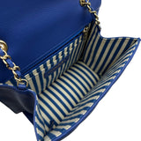 シャネル CHANEL シェブロンVステッチショルダーバッグ AS0024 27番台 ブルー ゴールド金具 ラムスキン レディース ショルダーバッグ