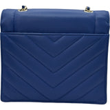 シャネル CHANEL シェブロンVステッチショルダーバッグ AS0024 27番台 ブルー ゴールド金具 ラムスキン レディース ショルダーバッグ