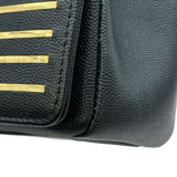 シャネル CHANEL ココマークラインチェーンショルダー AS0100 27番台 ブラック ゴールド金具 キャビアスキン レディース ショルダーバッグ