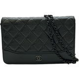 シャネル CHANEL マトラッセチェーンウォレット ソーブブラック A84389 29番台 ブラック シャイニーカーフスキン レディース ショルダーバッグ