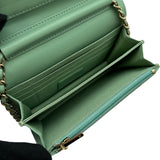 シャネル CHANEL マトラッセミニチェーンウォレット AP1649 30番台 グリーン ゴールド金具 ラムスキン レディース ショルダーバッグ