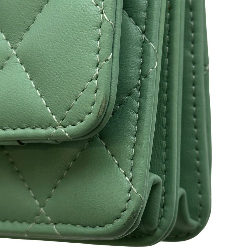 シャネル CHANEL マトラッセミニチェーンウォレット AP1649 30番台 グリーン ゴールド金具 ラムスキン レディース ショルダーバッグ シャネル CHANEL マトラッセミニチェーンウォレット AP1649 30番台