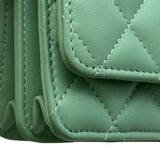 シャネル CHANEL マトラッセミニチェーンウォレット AP1649 30番台 グリーン ゴールド金具 ラムスキン レディース ショルダーバッグ