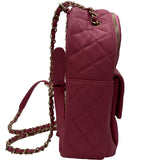 シャネル CHANEL マトラッセリュックサック AS0009 26番台 ピンク ゴールド金具 キャビアスキン レディース リュック・デイパック