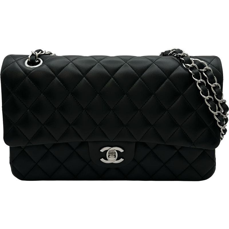 あんしん鑑定　CHANEL ブラック キルティング ケース　マトラッセ シャネル CHANEL マトラッセ25 A01112 ブラック シルバー金具