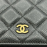 シャネル CHANEL マトラッセチェーンウォレット A33814 27番台 ブラック ゴールド金具 キャビアスキン レディース ショルダーバッグ