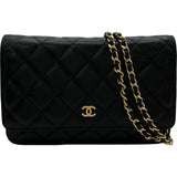 シャネル CHANEL マトラッセチェーンウォレット A33814 27番台 ブラック ゴールド金具 キャビアスキン レディース ショルダーバッグ