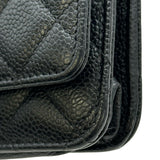 シャネル CHANEL マトラッセチェーンウォレット A33814 27番台 ブラック ゴールド金具 キャビアスキン レディース ショルダーバッグ