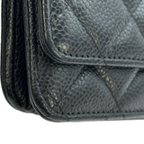 シャネル CHANEL マトラッセチェーンウォレット A33814 27番台 ブラック ゴールド金具 キャビアスキン レディース ショルダーバッグ