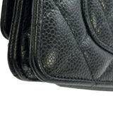 シャネル CHANEL マトラッセチェーンウォレット A33814 27番台 ブラック ゴールド金具 キャビアスキン レディース ショルダーバッグ