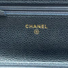 シャネル CHANEL ココロックマトラッセチェーンウォレット A80766 25番台 ブルー ゴールド金具 ソフトキャビア レディース ショルダーバッグ