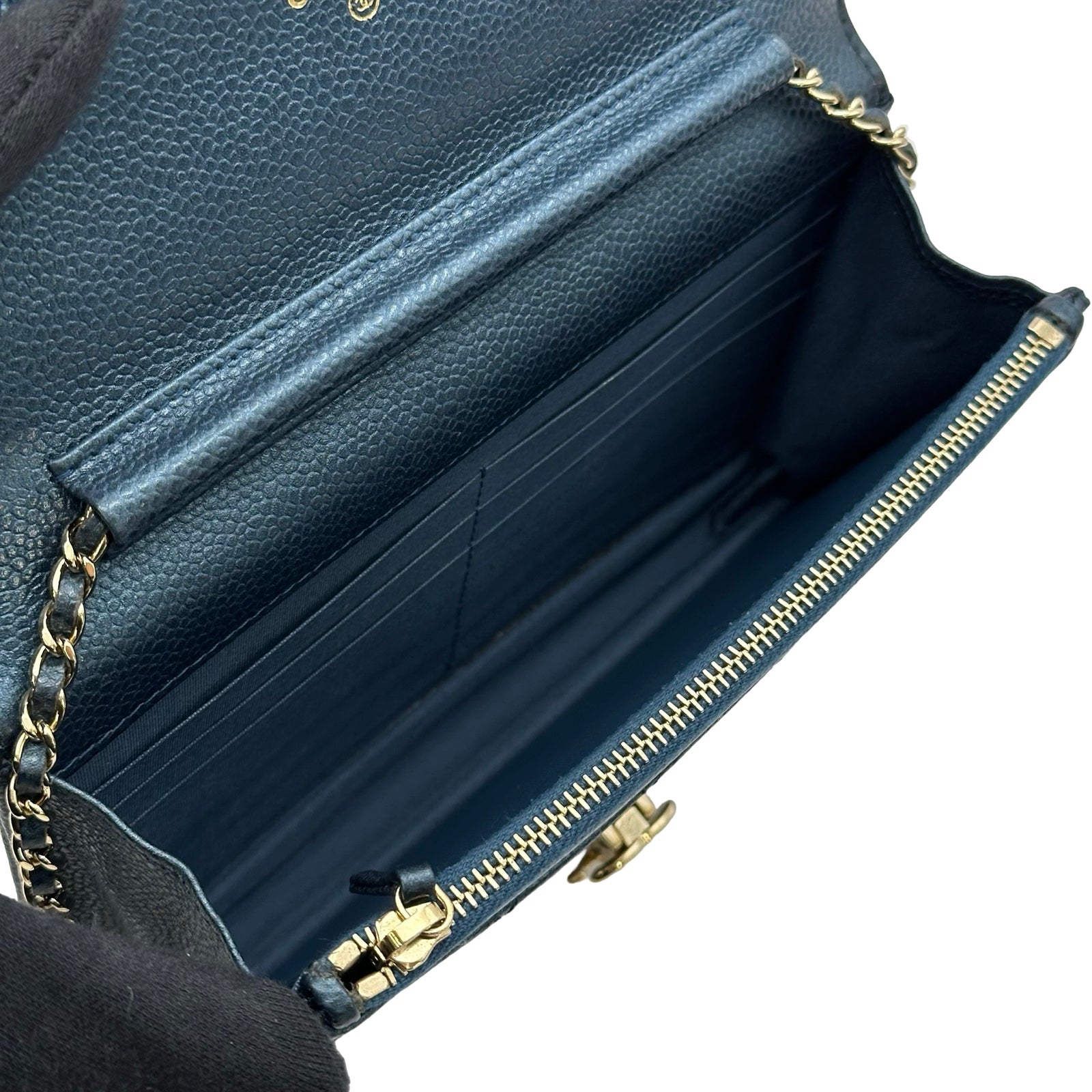 シャネル CHANEL ココロックマトラッセチェーンウォレット A80766 25番台 ブルー ゴールド金具 ソフトキャビア レディース ショルダーバッグ シャネル CHANEL ココロックマトラッセチェーンウォレット A80766 25
