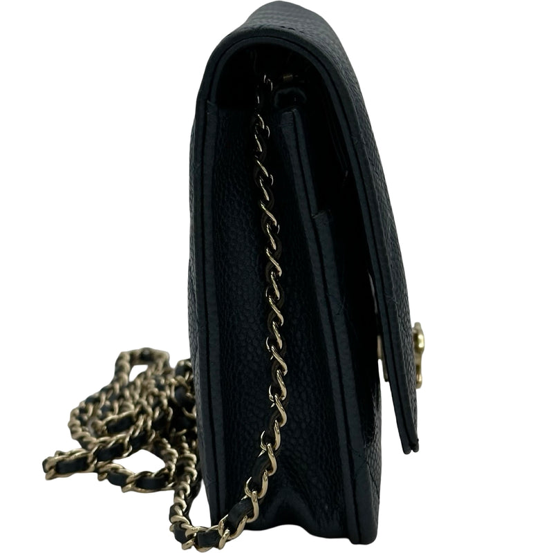 シャネル CHANEL ココロックマトラッセチェーンウォレット A80766 25番台 ブルー ゴールド金具 ソフトキャビア レディース ショルダーバッグ シャネル CHANEL ココロックマトラッセチェーンウォレット A80766 25