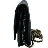 シャネル CHANEL ココロックマトラッセチェーンウォレット A80766 25番台 ブルー ゴールド金具 ソフトキャビア レディース ショルダーバッグ