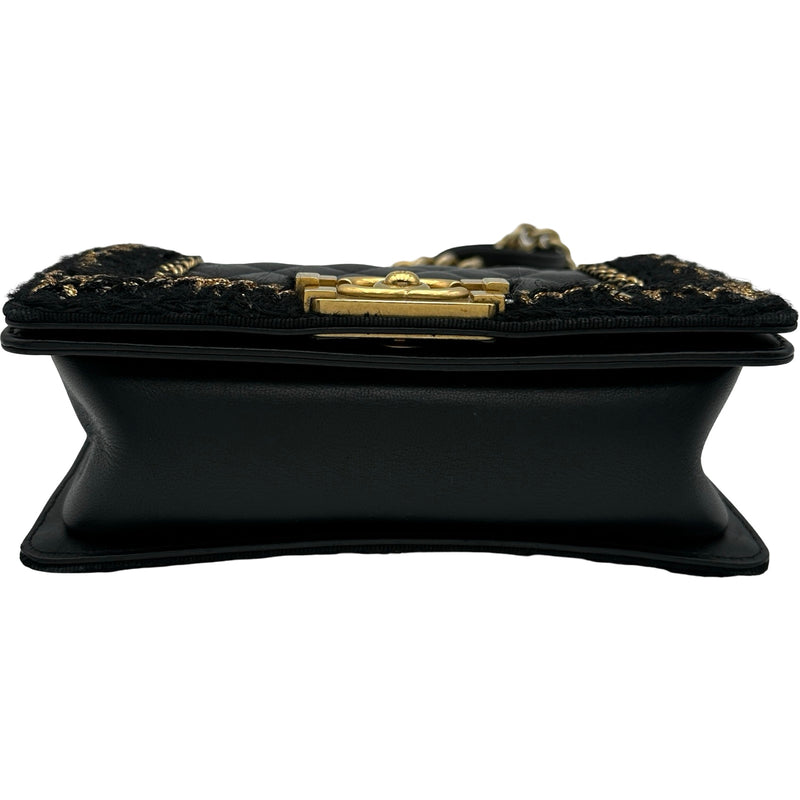 シャネル CHANEL ボーイシャネル20 A67085 23番台 ブラック ゴールド金具 ラム/ツイード レディース ショルダーバッグ シャネル CHANEL ボーイシャネル20 A67085 23番台 ブラック ゴールド