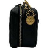 シャネル CHANEL マトラッセミニカメラチェーンショルダー AP2858 ブラック ゴールド金具 キャビア レディース ショルダーバッグ