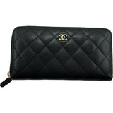 シャネル CHANEL マトラッセロングジップウォレット A50097 20番台 ブラック ゴールド金具 キャビア レディース 長財布