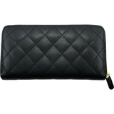 シャネル CHANEL マトラッセロングジップウォレット A50097 20番台 ブラック ゴールド金具 キャビア レディース 長財布
