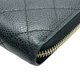 シャネル CHANEL マトラッセロングジップウォレット A50097 20番台 ブラック ゴールド金具 キャビア レディース 長財布