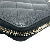 シャネル CHANEL マトラッセロングジップウォレット A50097 20番台 ブラック ゴールド金具 キャビア レディース 長財布