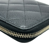 シャネル CHANEL マトラッセロングジップウォレット A50097 20番台 ブラック ゴールド金具 キャビア レディース 長財布