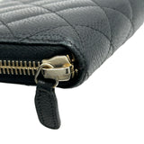 シャネル CHANEL マトラッセロングジップウォレット A50097 20番台 ブラック ゴールド金具 キャビア レディース 長財布