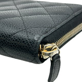 シャネル CHANEL マトラッセロングジップウォレット A50097 20番台 ブラック ゴールド金具 キャビア レディース 長財布