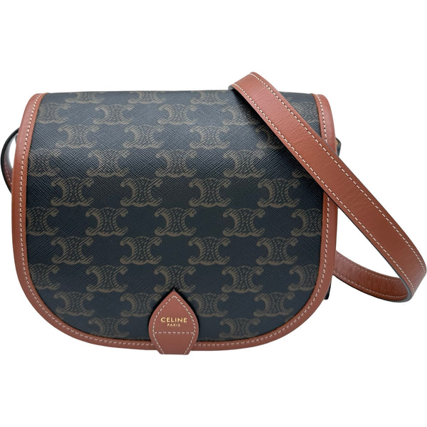 セリーヌ CELINE ミディアムフォルコバッグ 191502 タン トリオンフキャンバス レディース ショルダーバッグ セリーヌ CELINE ミディアムフォルコバッグ 191502 タン トリオンフ