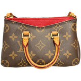 ルイ・ヴィトン LOUIS VUITTON ナノパラス M61254 ブラウン/レッド モノグラム/スリーズ レディース ショルダーバッグ