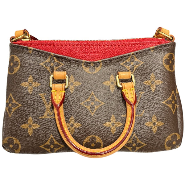 ルイ・ヴィトン LOUIS VUITTON ナノパラス M61254 ブラウン/レッド
