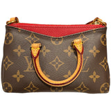 ルイ・ヴィトン LOUIS VUITTON ナノパラス M61254 ブラウン/レッド モノグラム/スリーズ レディース ショルダーバッグ