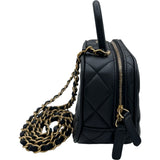 シャネル CHANEL ミニボーリングバッグ AS5572 ブラック ゴールド金具 カーフスキン レディース ショルダーバッグ