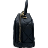 シャネル CHANEL ミニボーリングバッグ AS5572 ブラック ゴールド金具 カーフスキン レディース ショルダーバッグ