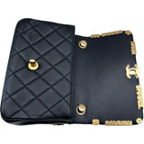 シャネル CHANEL シングル ミニ フラップ チェーンショルダー AS3731 ブラック ゴールド金具 カーフスキン レディース ショルダーバッグ