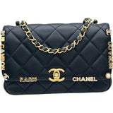シャネル CHANEL シングル ミニ フラップ チェーンショルダー AS3731 ブラック ゴールド金具 カーフスキン レディース ショルダーバッグ