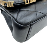 シャネル CHANEL シングル ミニ フラップ チェーンショルダー AS3731 ブラック ゴールド金具 カーフスキン レディース ショルダーバッグ