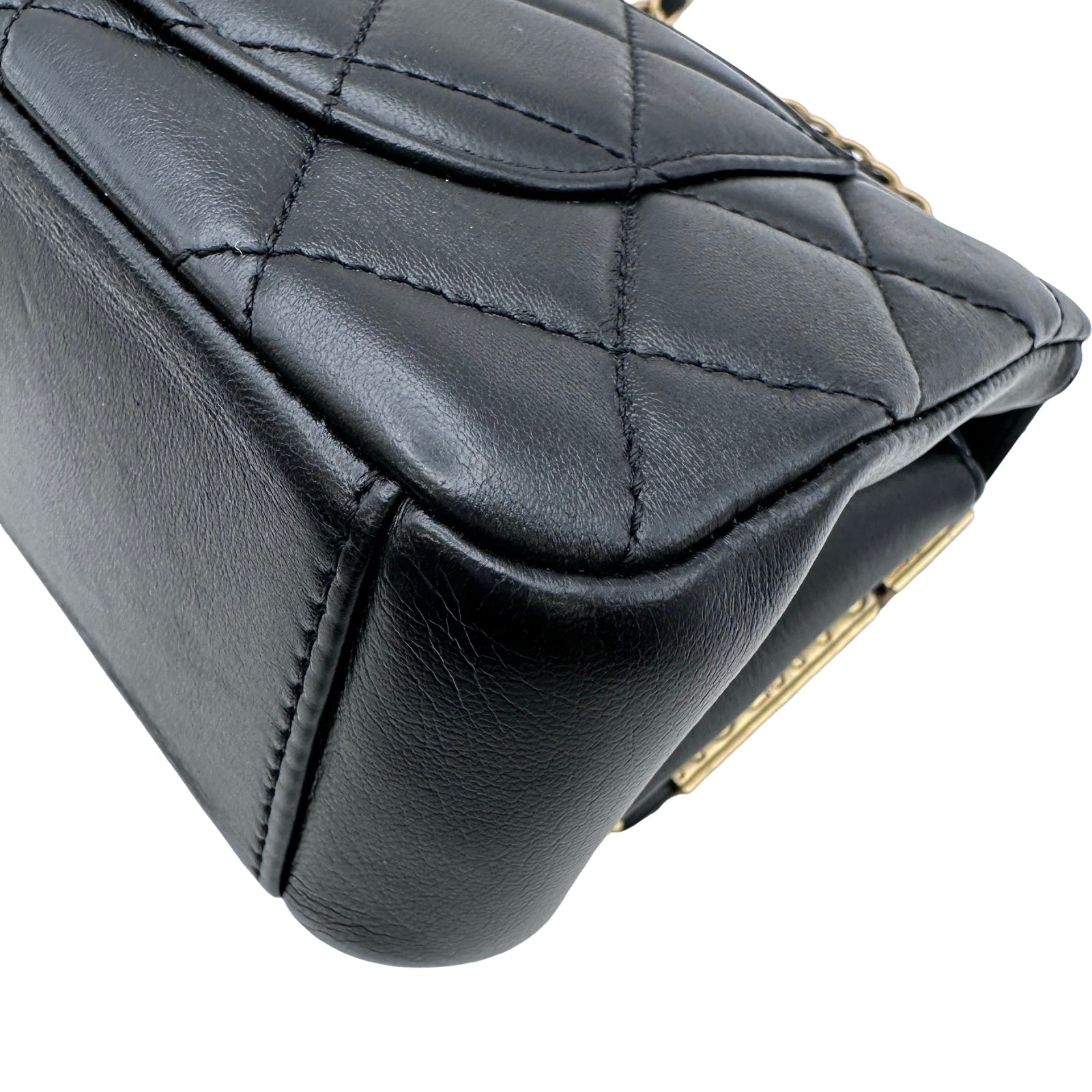 シャネル CHANEL シングル ミニ フラップ チェーンショルダー AS3731 ブラック ゴールド金具 カーフスキン レディース ショルダーバッグ シャネル CHANEL シングル ミニ フラップ チェーンショルダー AS3731