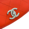 シャネル CHANEL トップハンドルフラップバッグ A93676 23番台 レッド/シルバー金具 カーフスキン レディース ショルダーバッグ
