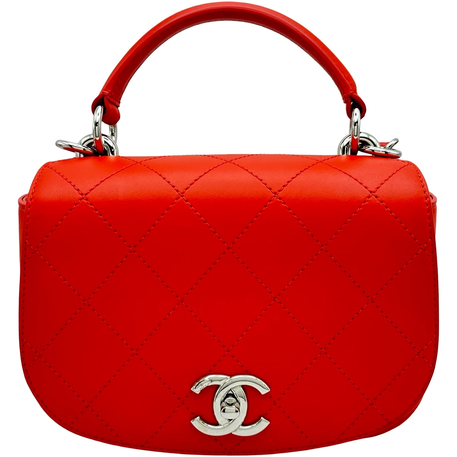 シャネル CHANEL トップハンドルフラップバッグ A93676 23番台 レッド