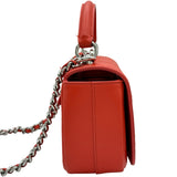 シャネル CHANEL トップハンドルフラップバッグ A93676 23番台 レッド/シルバー金具 カーフスキン レディース ショルダーバッグ