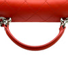 シャネル CHANEL トップハンドルフラップバッグ A93676 23番台 レッド/シルバー金具 カーフスキン レディース ショルダーバッグ