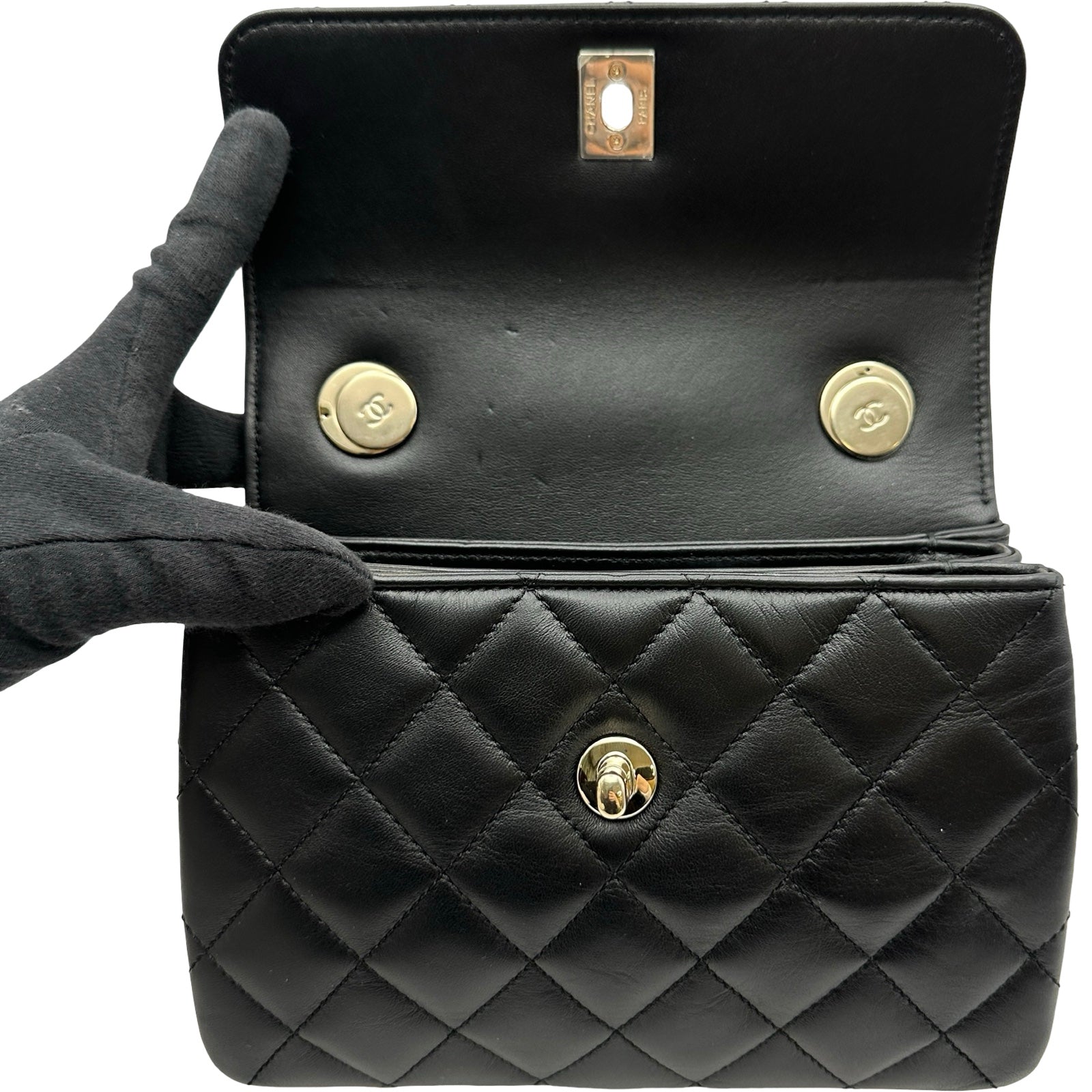 シャネル CHANEL トレンディCCマトラッセトップバンドル AS4654 ブラック/ゴールド金具 ラムスキン レディース ショルダーバッグ シャネル CHANEL トレンディCCマトラッセトップバンドル AS4654