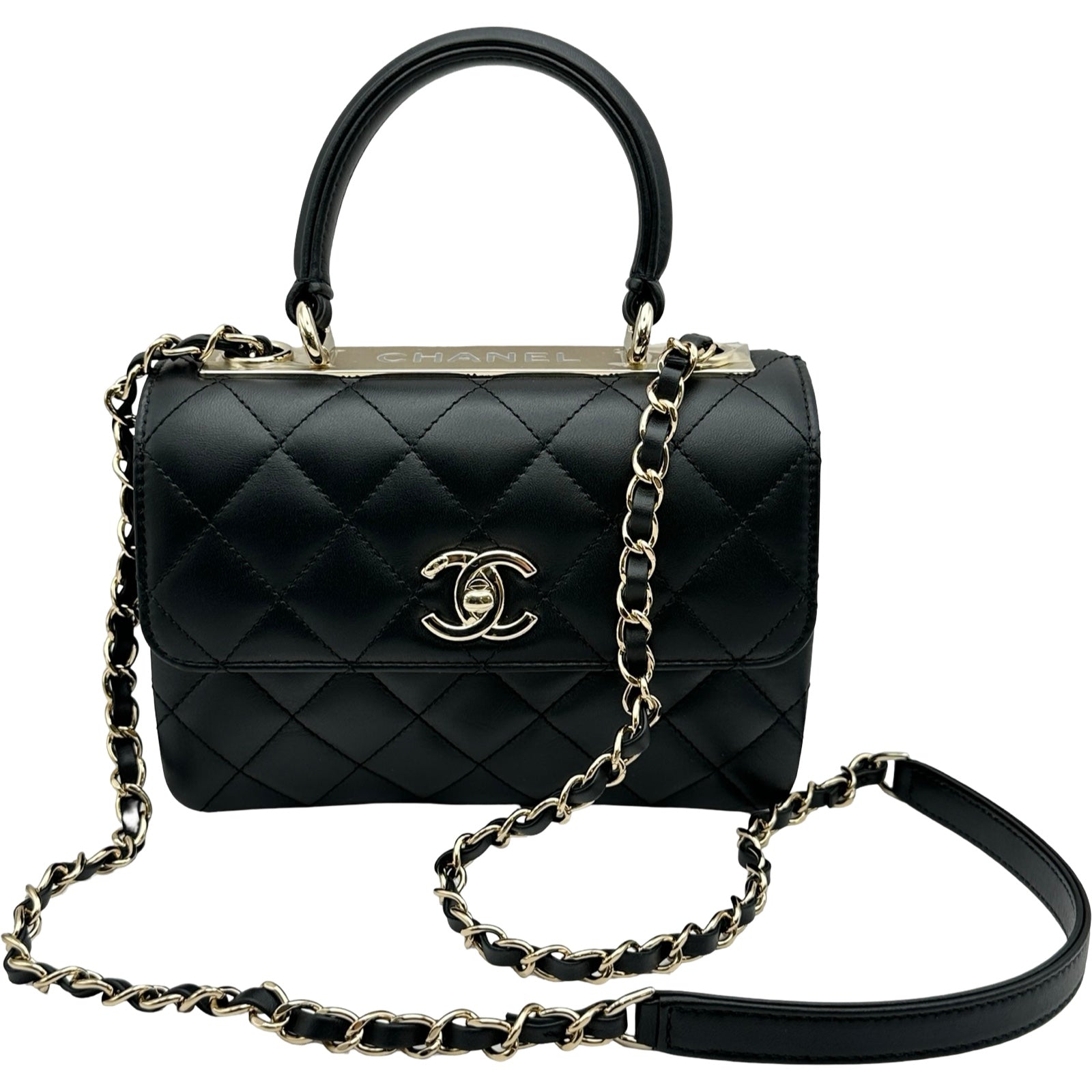 シャネル CHANEL トレンディCCマトラッセトップバンドル AS4654 ブラック/ゴールド金具 ラムスキン レディース ショルダーバッグ シャネル CHANEL トレンディCCマトラッセトップバンドル AS4654